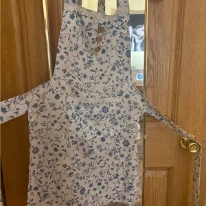 Floral Apron with Blue and White Design